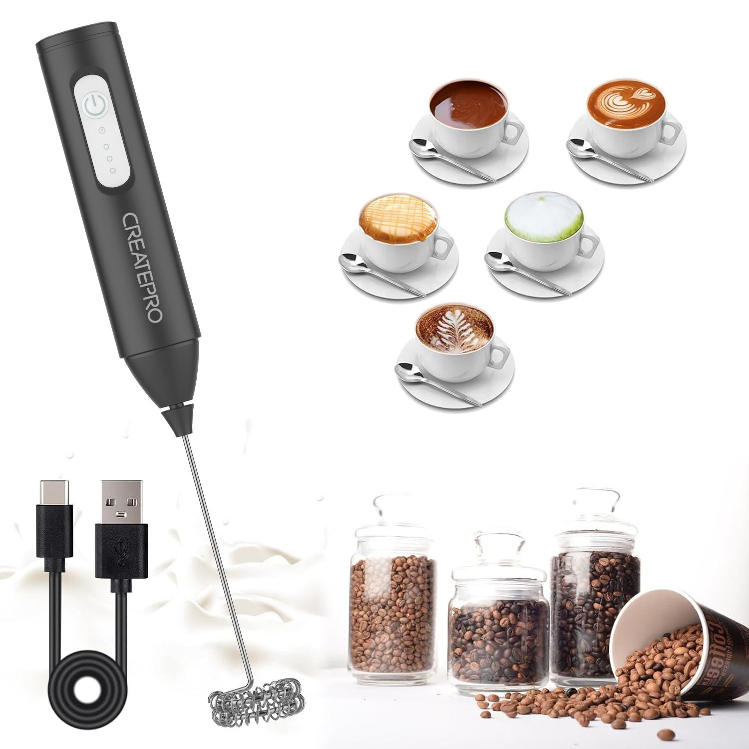 충전식 우유 거품기 자동 핸드헬드 폼 메이커 전기 우유 - Mini Waffle Maker Machine 리뷰 및 가격