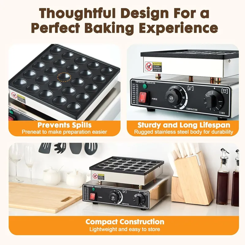 미니 팬케이크 메이커 상업용 25개 더치 머핀 기계 9 - Mini Waffle Maker Machine 리뷰 및 가격