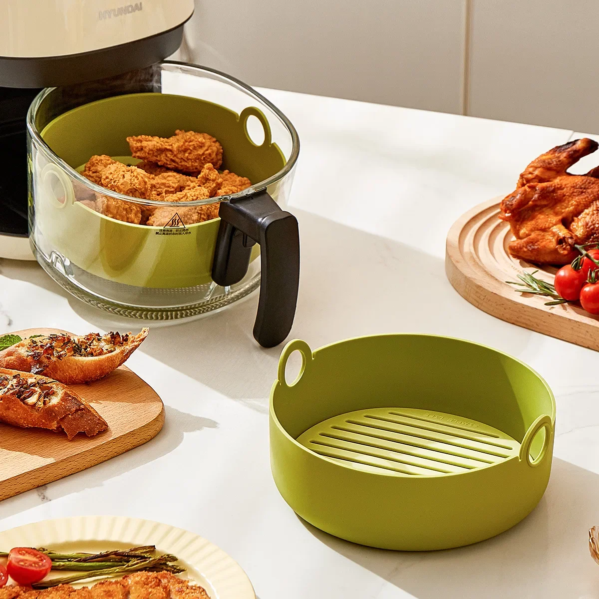 라운드 에어 프라이어 라이너 스퀘어 에어 프라이어 실리 - Air Fryer Silicone Pot Liner 리뷰 및 가격