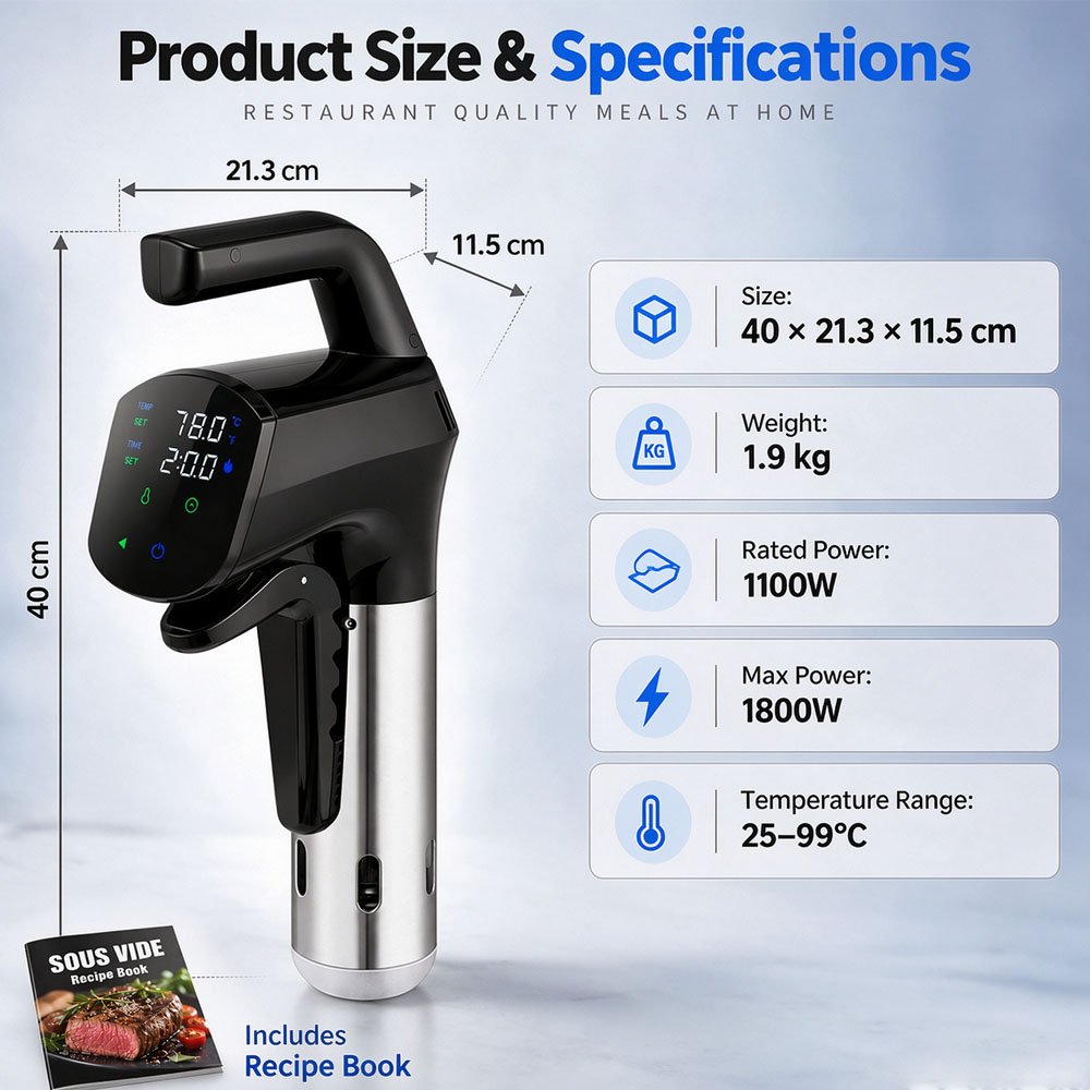 와이파이(WiFi) 기능이 있는 1800W 정밀 온도  - Digital Sous Vide Precision Cooker 리뷰 및 가격