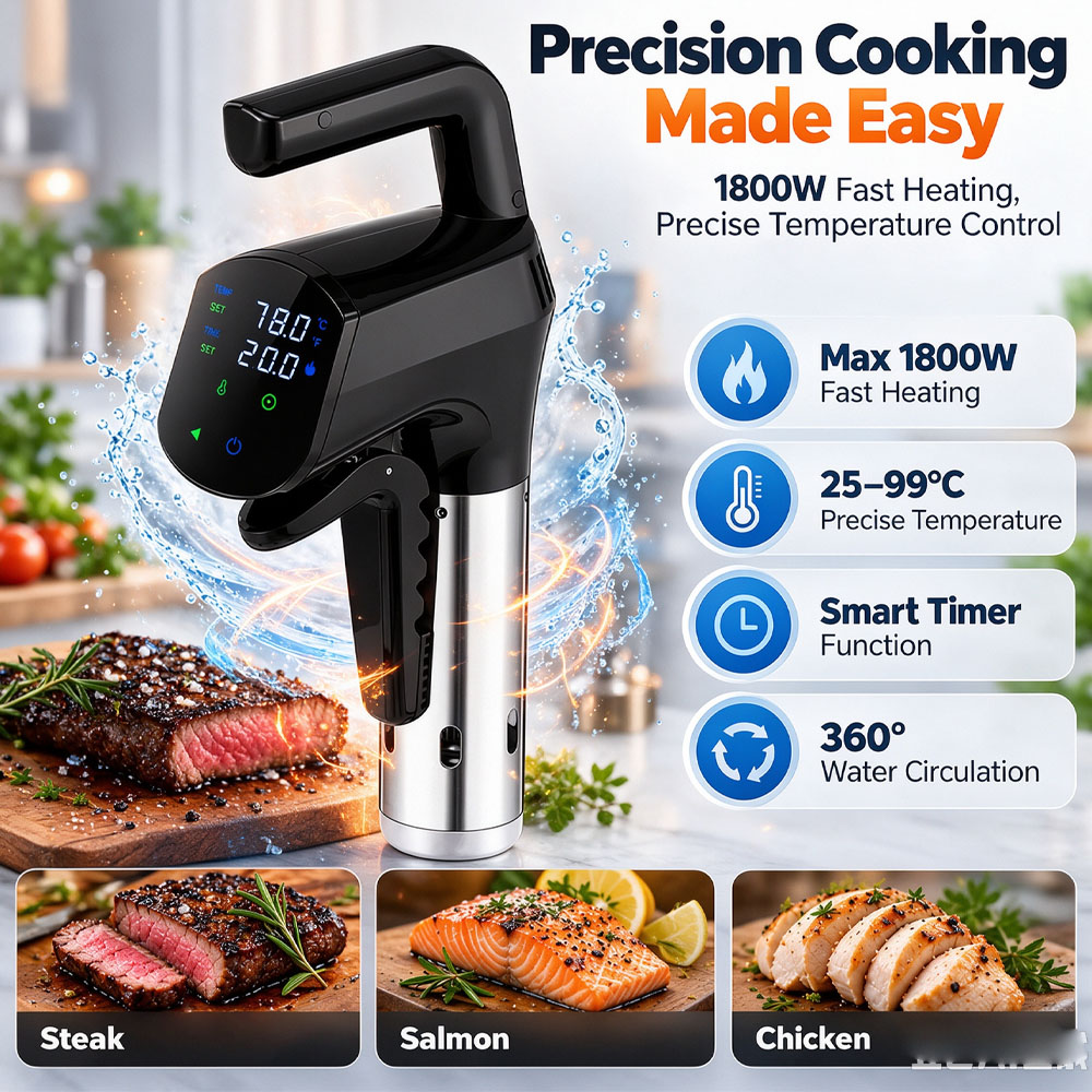 와이파이(WiFi) 기능이 있는 1800W 정밀 온도  - Digital Sous Vide Precision Cooker 리뷰 및 가격