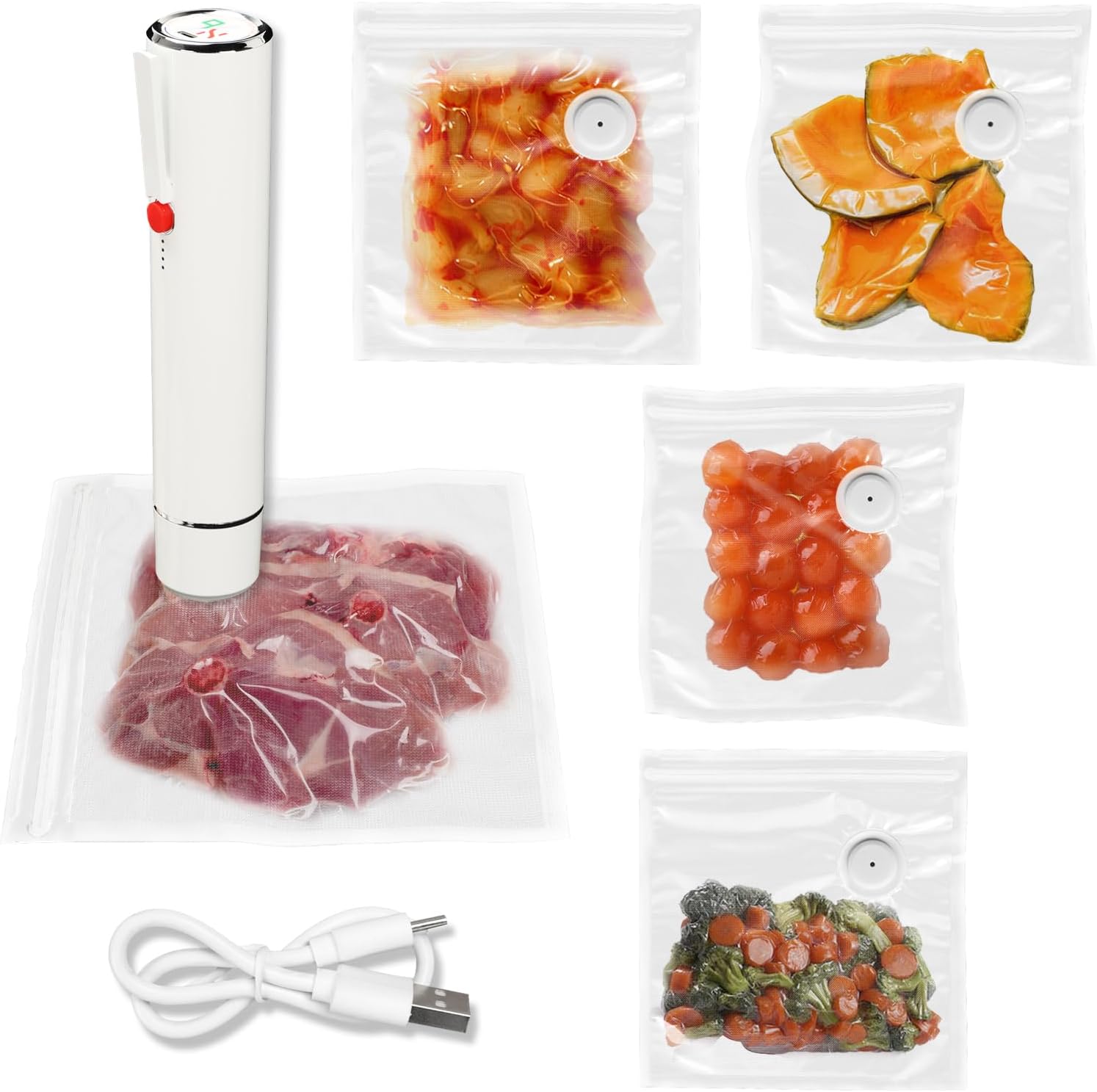 진공 밀봉기 휴대용 진공 밀봉기(5개의 진공 백 포함) - Food Vacuum Sealer Machine 리뷰 및 가격