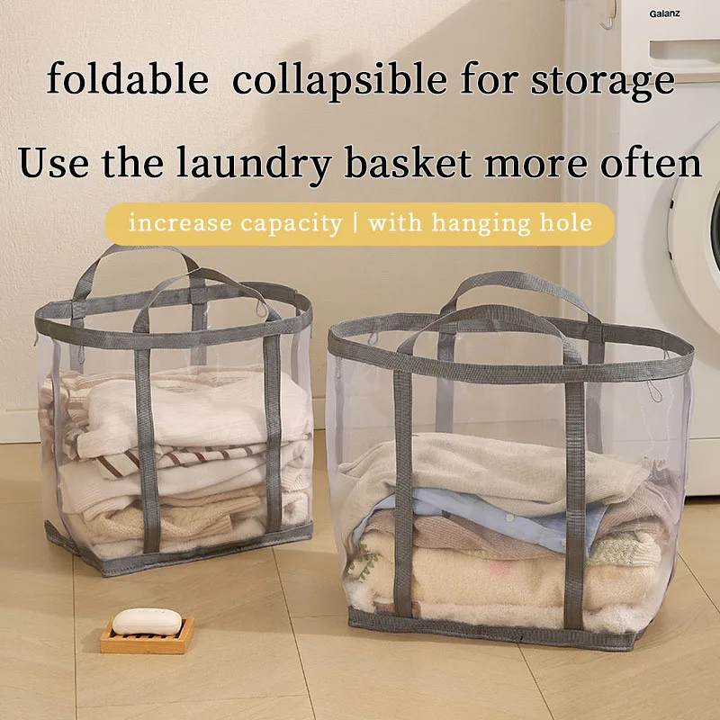 메쉬 세탁 바구니 손잡이가 있는 나일론 통기성 접이식  - Laundry 리뷰 및 가격